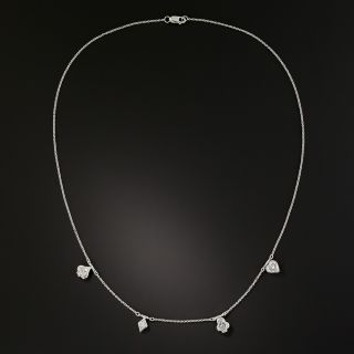 Diamond Playing Card Suits Platinum Necklace