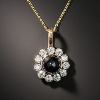 Early 20th Century Russian Bullet Sapphire and Diamond Drop