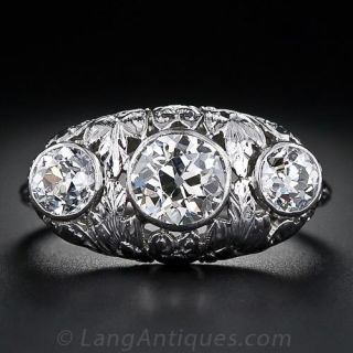 Early 20th Century Three Stone Diamond Ring