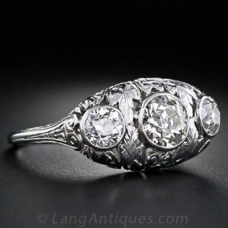 Early 20th Century Three Stone Diamond Ring