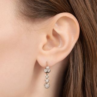 Early-Art Deco Diamond Dangle Earrings