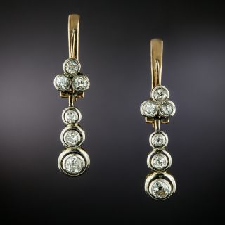 Early-Art Deco Diamond Dangle Earrings - 2