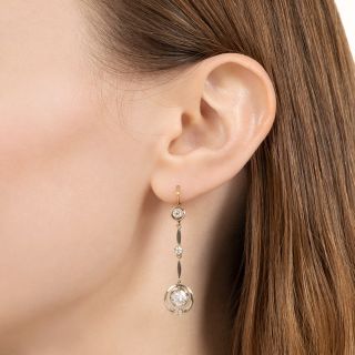  Early-Art Deco Diamond Dangle Earrings