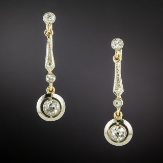 Early Art Deco Diamond Dangle Earrings - 6