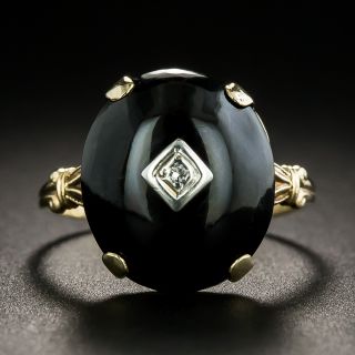 Early Art Deco Onyx and Diamond Ring - 2
