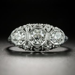 Early-Art Deco Three-Stone Diamond Ring - 2