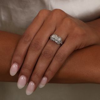 Early Art Deco Three-Stone Diamond Ring