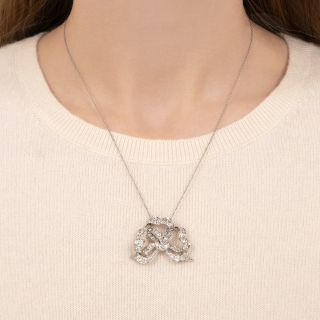 Early Belle Epoque, Late Victorian Diamond Bow Necklace,  