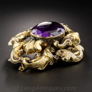 Early Victorian Amethyst Pin