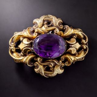 Early Victorian Amethyst Pin - 1
