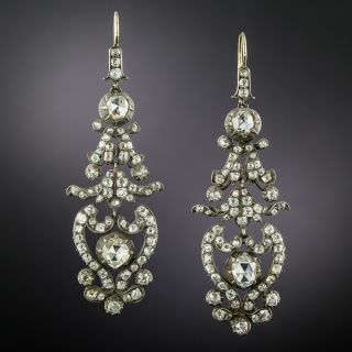 Early-Victorian Diamond Chandelier Earrings - 4