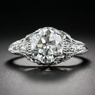 Edwardian 2.09 Carat Diamond Engagement Ring - GIA J SI1 - 2