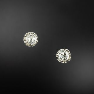 Edwardian 2.27 Carat Total Weight Diamond Stud Earrings - GIA - 2