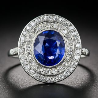 Edwardian 3.80 Carat No-Heat Burma Sapphire and Diamond Ring - 6