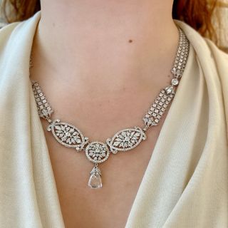 Edwardian 5.07 Carat Briolette Diamond Necklace - GIA E SI2