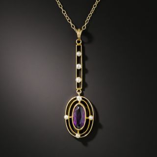 Edwardian Amethyst and Pearl Pendant - 2