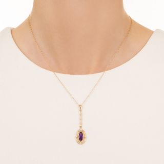 Edwardian Amethyst and Pearl Pendant