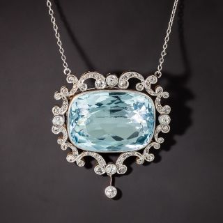 Edwardian Aquamarine and Diamond Necklace - 1