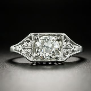 Edwardian/Art Deco 1.21 Carat Diamond Solitaire Engagement Ring - GIA  - 3