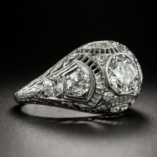 Edwardian/Art Deco .70 Carat Platinum Diamond Engagement Ring
