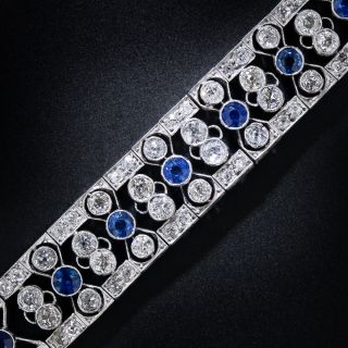 Edwardian/Art Deco Diamond and Sapphire Bracelet - 1