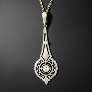 Edwardian/Art Deco Diamond Drop by Krementz - 1