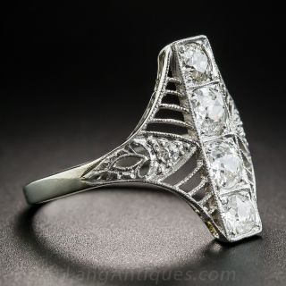 Edwardian/Deco Platinum Diamond Dinner Ring