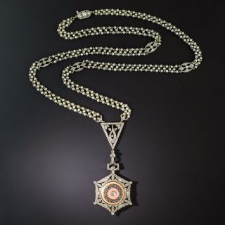 Edwardian Diamond and Pearl Boucheron Watch Necklace - 1