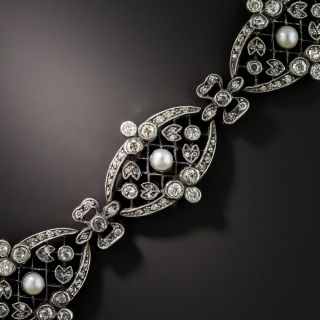 Edwardian Diamond and Pearl Bracelet - 1