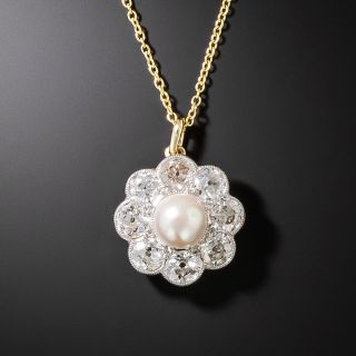 Edwardian Diamond and Pearl Pendant - 2