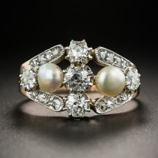 Edwardian Diamond and Pearl Ring - 1