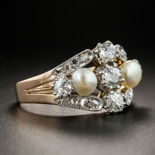 Edwardian Diamond and Pearl Ring