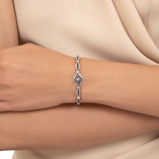 Edwardian Diamond  And Sapphire Bracelet