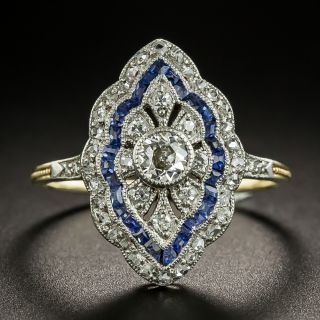 Edwardian Diamond and Sapphire Dinner Ring - 2