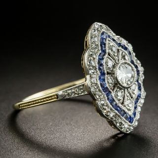 Edwardian Diamond and Sapphire Dinner Ring