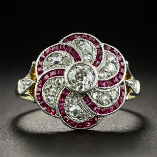 Edwardian Diamond and Synthetic Ruby Ring - 2
