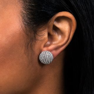 Edwardian Diamond Circle Stud Earrings