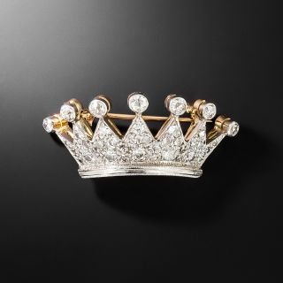 Edwardian Diamond Crown Brooch - 2