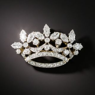 Edwardian Diamond Crown Brooch - 2