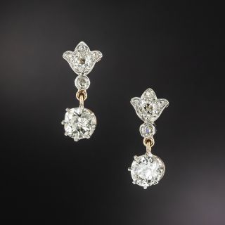 Edwardian Diamond Dangle Earrings  - 2