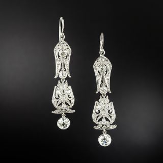 Edwardian Diamond Dangle Earrings - 4