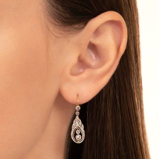 Edwardian Diamond Dangle Earrings
