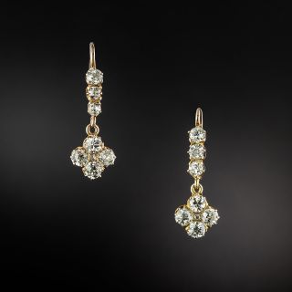 Edwardian Diamond Drop Earrings - 2
