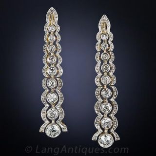 Edwardian Diamond Drop Earrings - 1