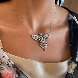 Edwardian Diamond Filigree Necklace