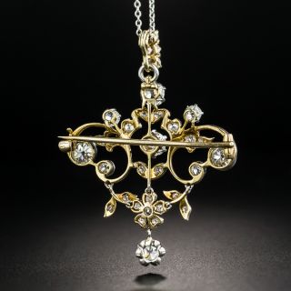 Edwardian Diamond Floral Pendant/Brooch