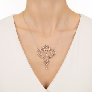 Edwardian Diamond Lavaliere Necklace