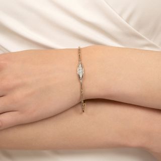 Edwardian Diamond Navette Plaque Bracelet