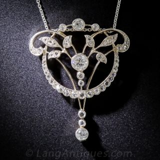 Edwardian Diamond Pendant Necklace  - 1