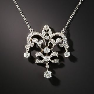 Edwardian Diamond Pendant Necklace - 1